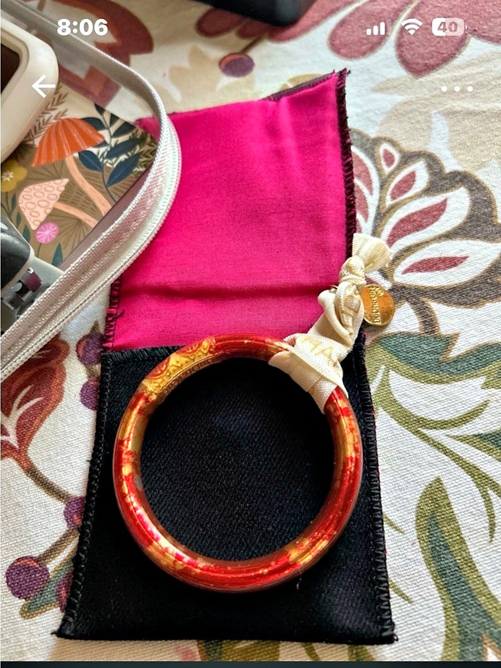 Size Medium…$55Red & Gold Bangle Bracelet New